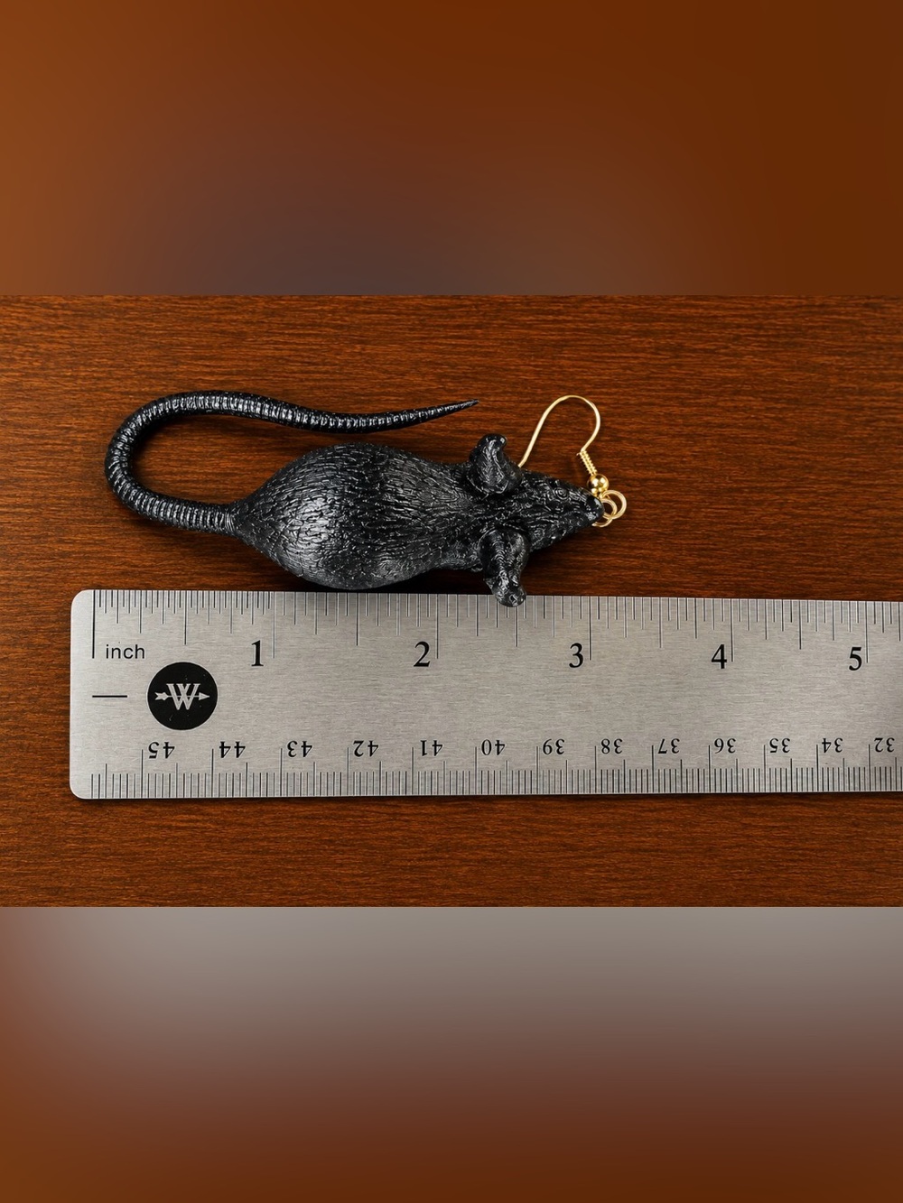 🐀🖤 Handmade 3D Black Rat Earring